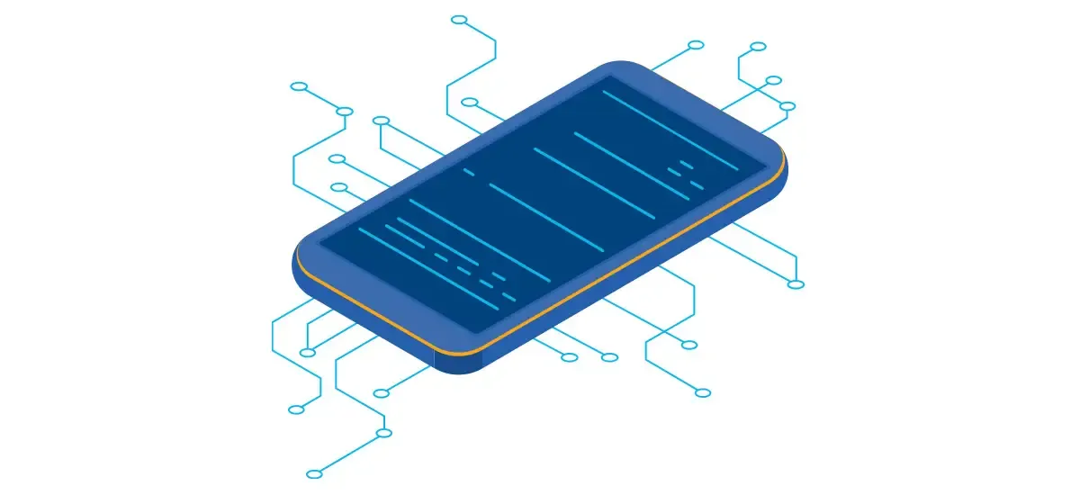 illustration of connected smart phone