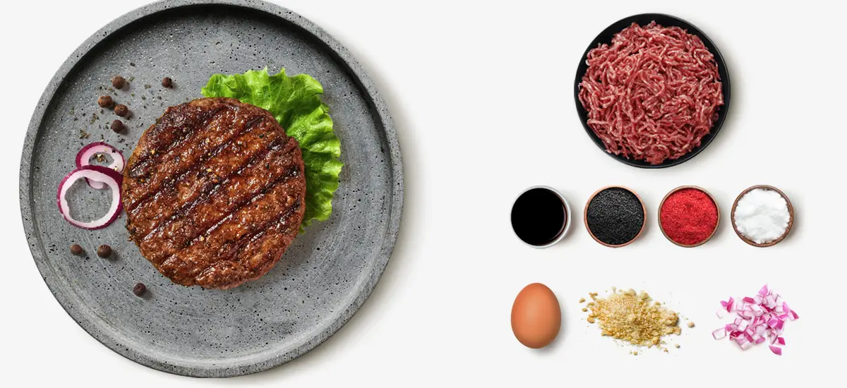 Hamburgers From the Grill and ingredients image